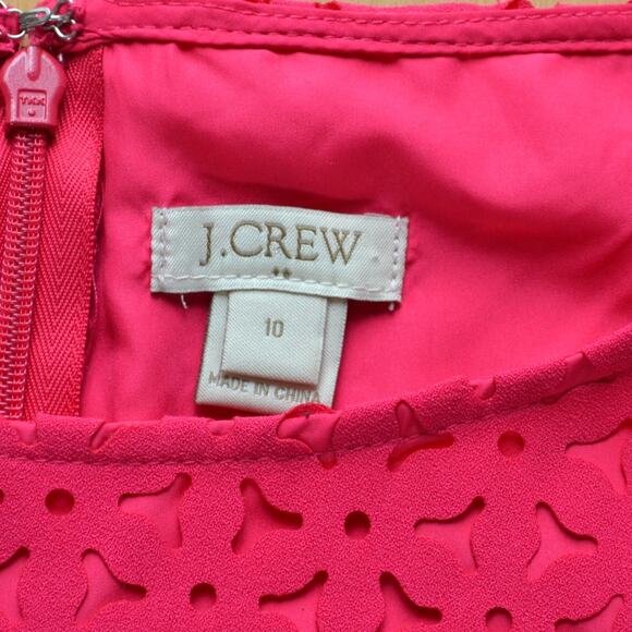 J Crew Pink Midi Dress Fit and Flare Size 10 - Picture 2 of 4